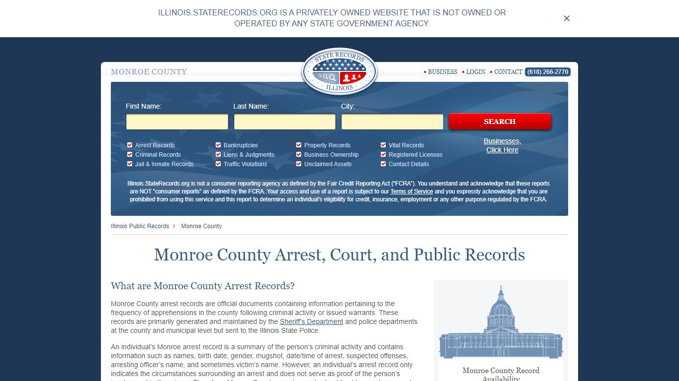 Monroe County Arrest, Court, and Public Records